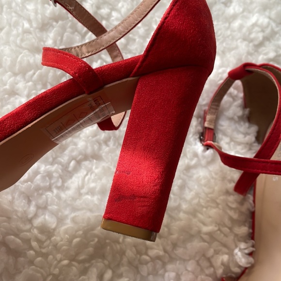 Nasty Gal Red Suede Heels - Picture 7 of 9